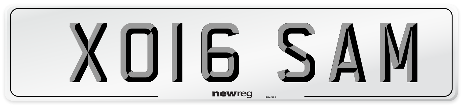 XO16 SAM Number Plate from New Reg
